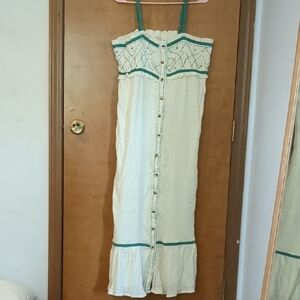 Rebellion Green Buttoned Ruffled Sundress
